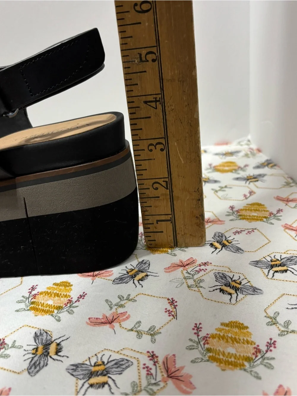 Naked Feet Black Leather Platform Slingback Sandals